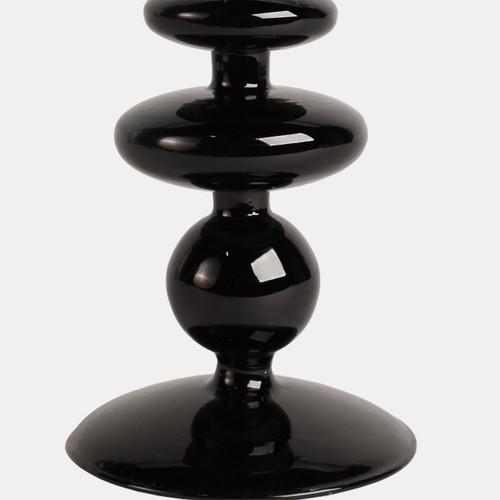 Sagebrook Home 7" Vintage Glass Taper Candle Holder Black Wishlist Create New