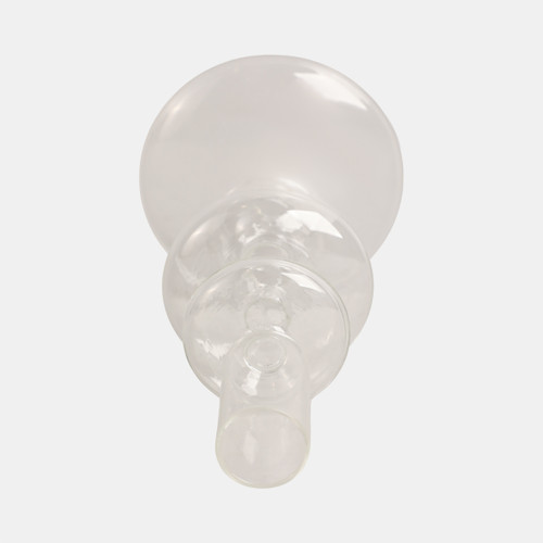 Sagebrook Home 7" Vintage Glass Taper Candle Holder Clear Wishlist Create New