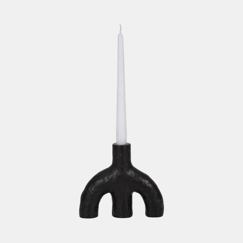 Sagebrook Home 7" Volcano Texture Double Arched Taper Holder Bla Wishlist Create New