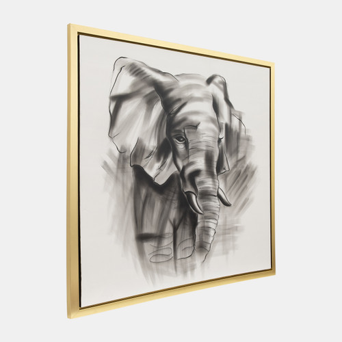 Sagebrook Home 71x71 Hand Painted Elephant Beauty Gray/wht Wishlist Create New