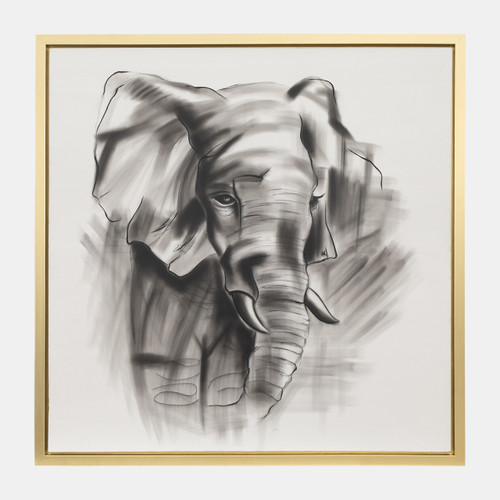 sagebrook home 71x71 Hand Painted Elephant Beauty Gray/wht Wishlist Create New