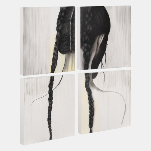 Sagebrook Home 79x79 S/4 Hand Painted Double Braided Girl Multi Wishlist Create New