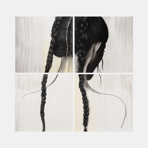 sagebrook home 79x79 S/4 Hand Painted Double Braided Girl Multi Wishlist Create New