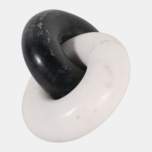 Sagebrook Home 7x4" Double Ring Marble Chain Black/white Wishlist Create New