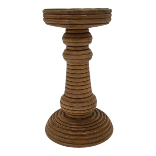 sagebrook home 7x4" Ribbed Mango Wood Pillar Holder Natural Wishlist Create New