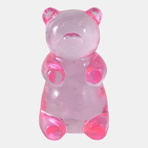 sagebrook home 7x4" Transparent Resin Gummy Bear Pink Wishlist Create New