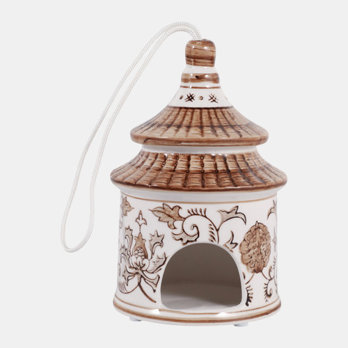 sagebrook home 7x5" Chinoiserie Pagoda Bird House Brown/white Wishlist Create New
