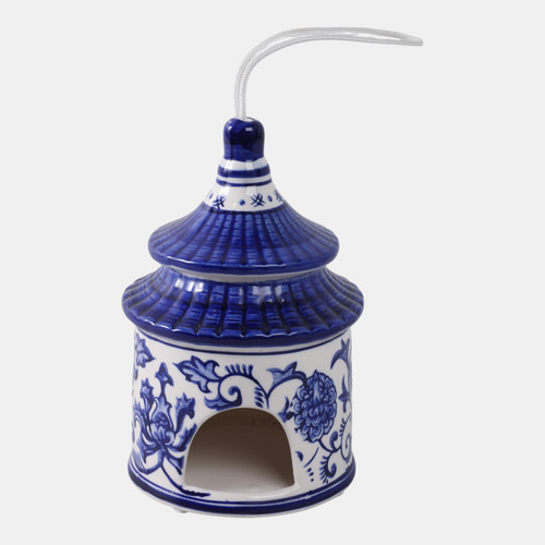 sagebrook home 7x5" Chinoiserie Pagoda Bird House White/blue Wishlist Create New