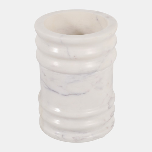 sagebrook home 7x5" Ribbd Marble Vase White Wishlist Create New