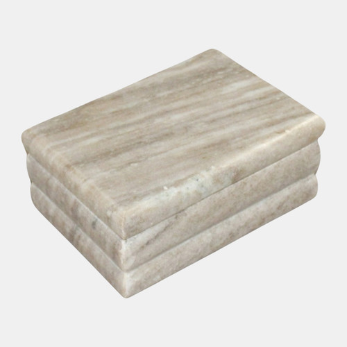 Sagebrook Home 7x5" Ribbed Layered Marble Box Beige Wishlist Create New