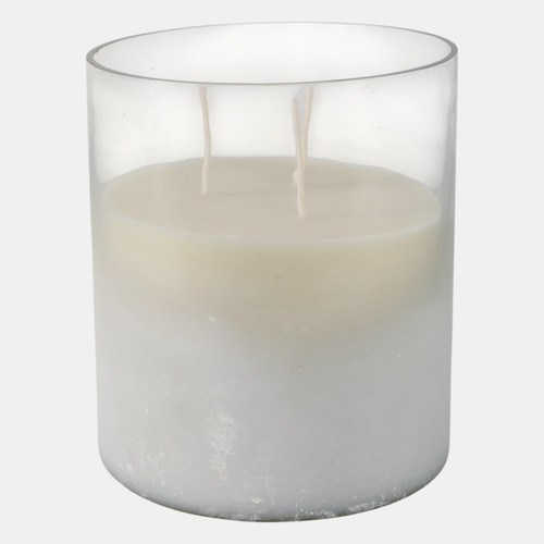 Sagebrook Home 7x6" 65 Oz Jasmine Frosted Glass Candle Clear Wishlist Create New
