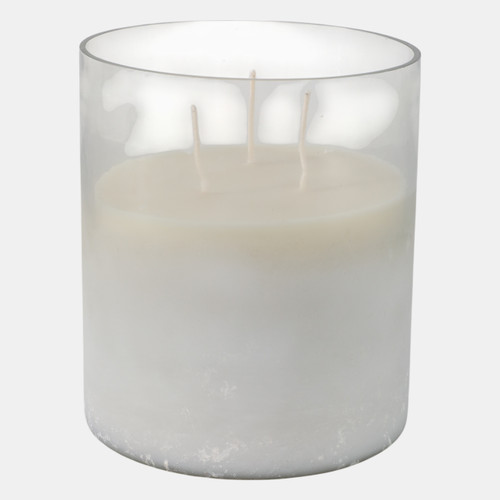 Sagebrook Home 7x6" 65 Oz Jasmine Frosted Glass Candle Clear Wishlist Create New