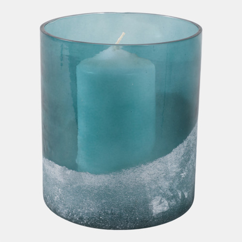 Sagebrook Home 7x6" Frosted Bottom Hurricane Blue Wishlist Create New