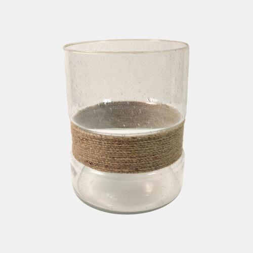 sagebrook home 7x6" Rope & Glass Hurricane Natural/clear Wishlist Create New