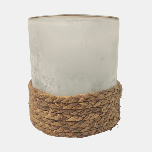 sagebrook home 7x6" Woven Base Hurricane Natural/clear Wishlist Create New