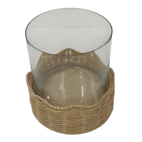 Sagebrook Home 7x7" Raffia Scallop Base Hurricane Natural Wishlist Create New