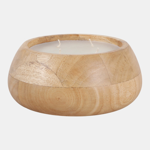 Sagebrook Home 8" 15 Oz Vanilla Modern Wood Bowl Candle Blonde Wishlist Create New