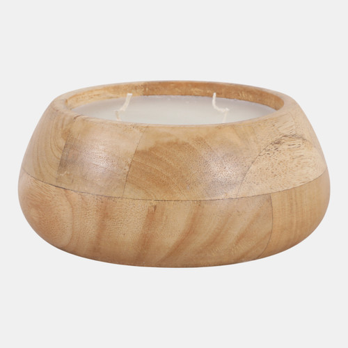 Sagebrook Home 8" 15 Oz Vanilla Modern Wood Bowl Candle Blonde Wishlist Create New