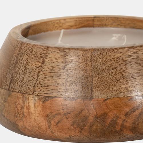 Sagebrook Home 8" 15 Oz Vanilla Modern Wood Bowl Candle Natural Wishlist Create New