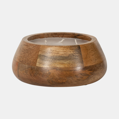 sagebrook home 8" 15 Oz Vanilla Modern Wood Bowl Candle Natural Wishlist Create New