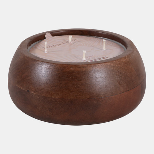 Sagebrook Home 8" 15 Oz Vanilla Modern Wood Bowl Candle Walnut Wishlist Create New
