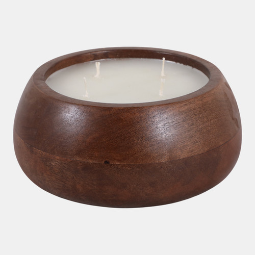 Sagebrook Home 8" 15 Oz Vanilla Modern Wood Bowl Candle Walnut Wishlist Create New