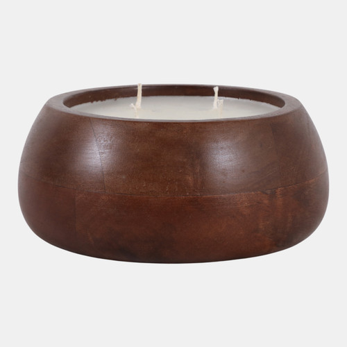 Sagebrook Home 8" 15 Oz Vanilla Modern Wood Bowl Candle Walnut Wishlist Create New