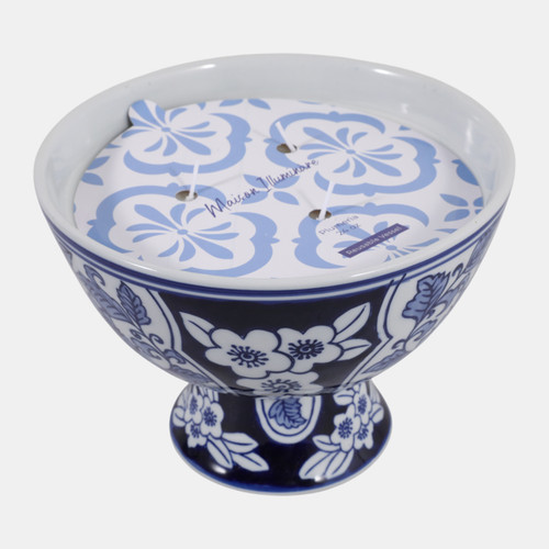 Sagebrook Home 8" 24 Oz Plumeria Chinoiserie Candle Blue/white Wishlist Create New