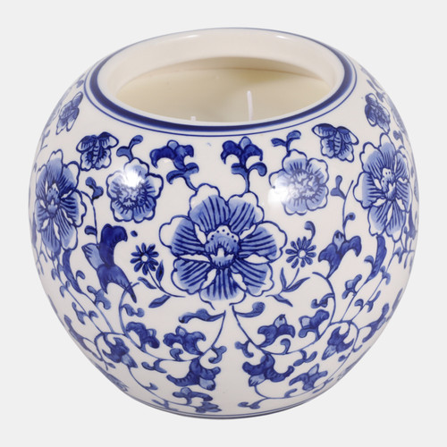 Sagebrook Home 8" 54 Oz Jasmine Chinoiserie Candle Green/white Wishlist Create New