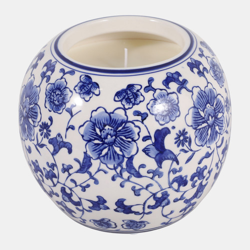 Sagebrook Home 8" 54 Oz Jasmine Chinoiserie Candle Green/white Wishlist Create New