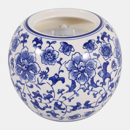 sagebrook home 8" 54 Oz Jasmine Chinoiserie Candle Green/white Wishlist Create New