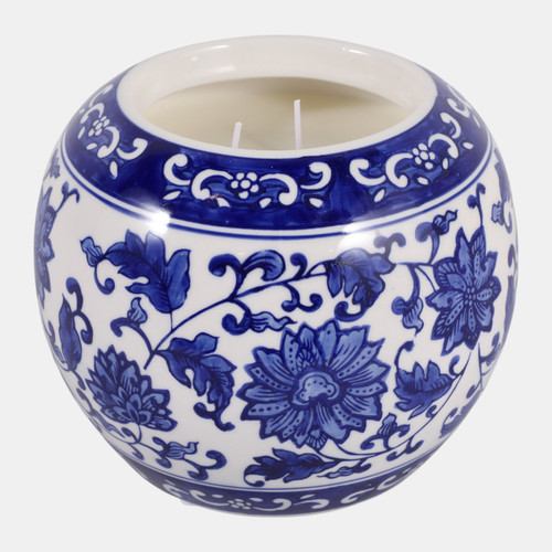 Sagebrook Home 8" 54 Oz Neroli & Basil Chinoiserie Candle Blue/w Wishlist Create New