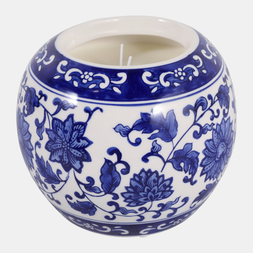 Sagebrook Home 8" 54 Oz Neroli & Basil Chinoiserie Candle Blue/w Wishlist Create New