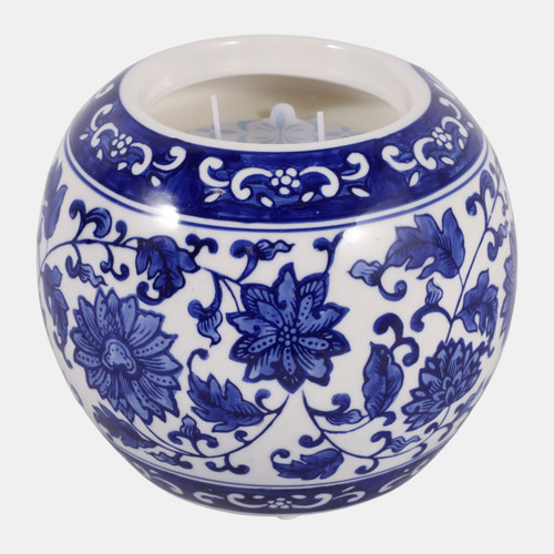 sagebrook home 8" 54 Oz Neroli & Basil Chinoiserie Candle Blue/w Wishlist Create New