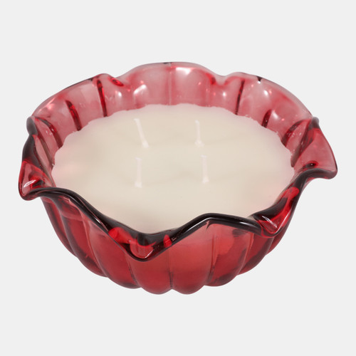 Sagebrook Home 8" 56 Oz Gardenia Flower Glass Candle Pink Wishlist Create New