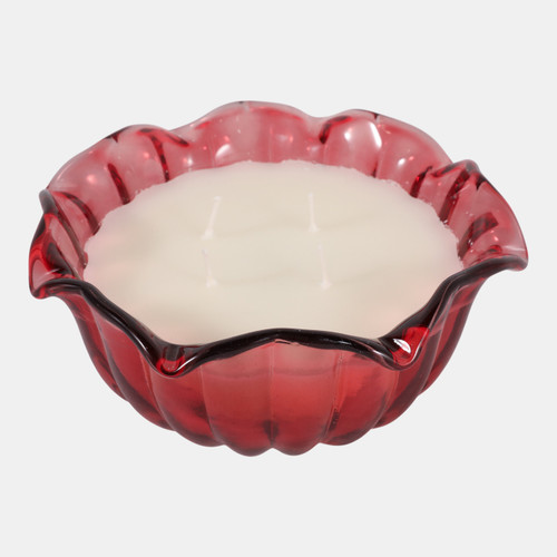 Sagebrook Home 8" 56 Oz Gardenia Flower Glass Candle Pink Wishlist Create New