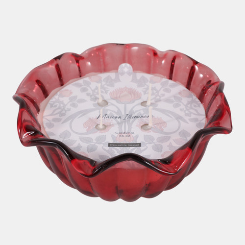 sagebrook home 8" 56 Oz Gardenia Flower Glass Candle Pink Wishlist Create New