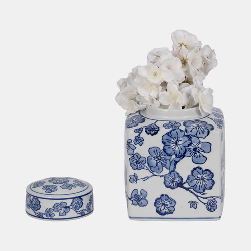 Sagebrook Home 8" Cherry Blossom Chinoiserie Jar Blue/white Wishlist Create New