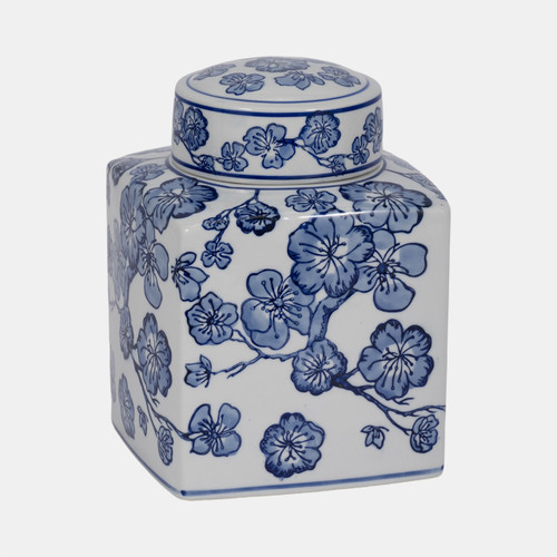 Sagebrook Home 8" Cherry Blossom Chinoiserie Jar Blue/white Wishlist Create New