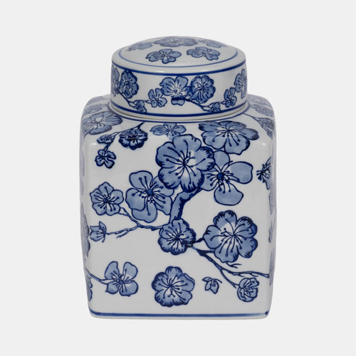 Sagebrook Home 8" Cherry Blossom Chinoiserie Jar Blue/white Wishlist Create New