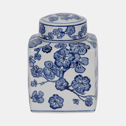 sagebrook home 8" Cherry Blossom Chinoiserie Jar Blue/white Wishlist Create New