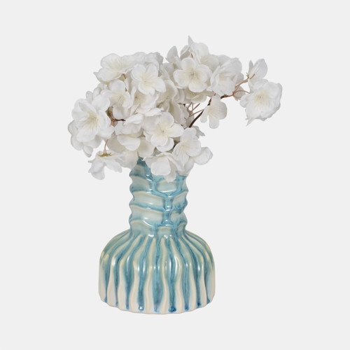 Sagebrook Home 8" Coastal Ribbed Bud Vase Reactive Finish Blue Wishlist Create New
