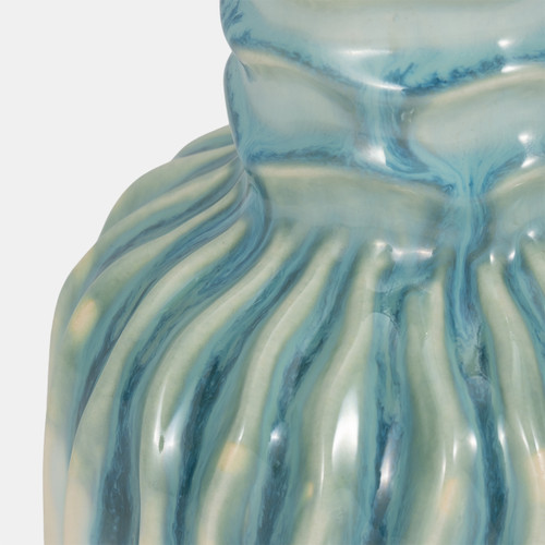 Sagebrook Home 8" Coastal Ribbed Bud Vase Reactive Finish Blue Wishlist Create New