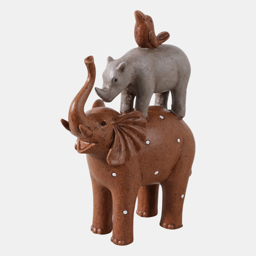 Sagebrook Home 8" Elephant Animal Pyramid Multi Wishlist Create New