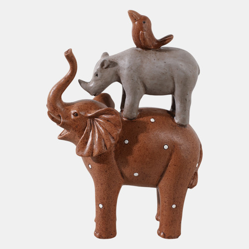 sagebrook home 8" Elephant Animal Pyramid Multi Wishlist Create New