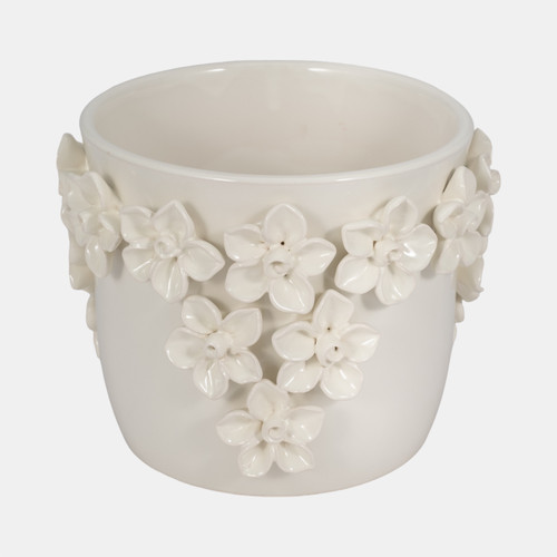 sagebrook home 8" Floral Applique Planter Ivory Wishlist Create New