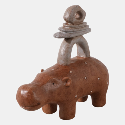 Sagebrook Home 8" Hippo With Stacked Stones Multi Wishlist Create New
