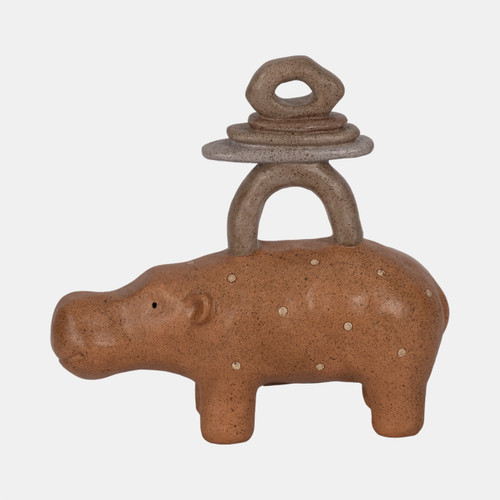 sagebrook home 8" Hippo With Stacked Stones Multi Wishlist Create New