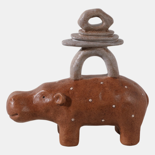 sagebrook home 8" Hippo With Stacked Stones Multi Wishlist Create New