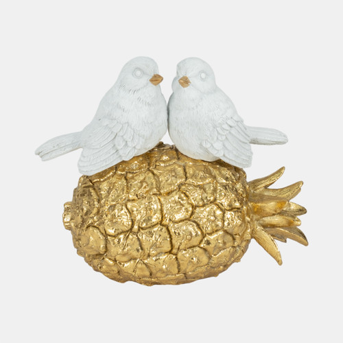 sagebrook home 8" Kissing Birds On Pineapple White/gold Wishlist Create New